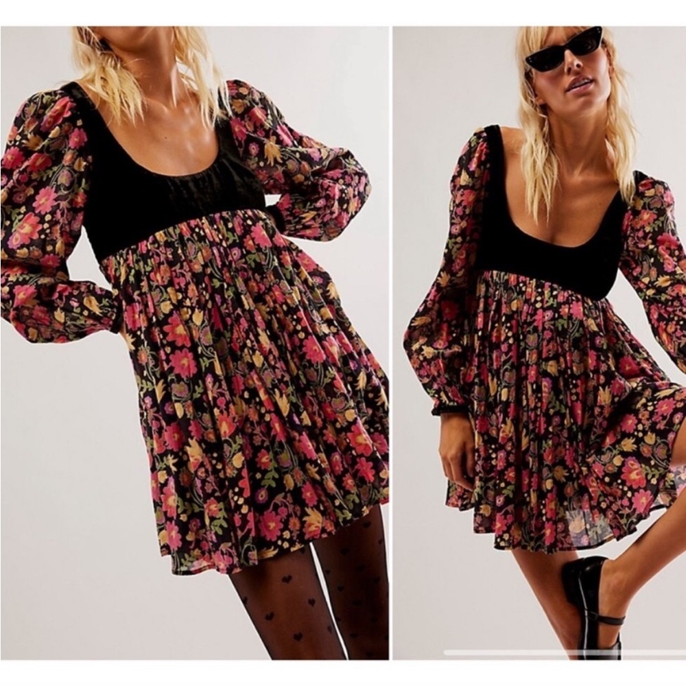 Free People Marsha Mini Dress Babydoll Bohemian
